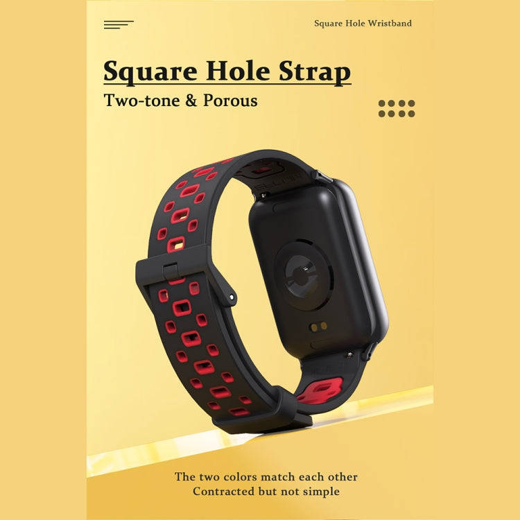 For Xiaomi Smart Band 9 Pro / 8 Pro Mijobs Square Hole Breathable Silicone Watch Band(Grey Pink)