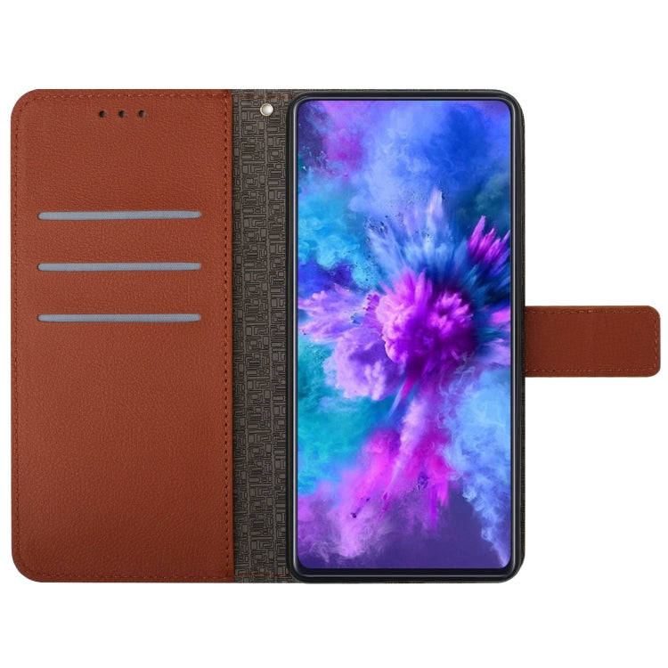 For Honor X6b Rhombic Grid Texture Leather Phone Case(Brown)