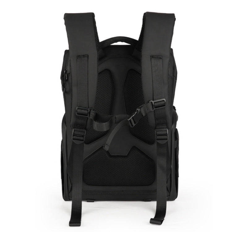 Cwatcun D89 Camera Backpack Waterproof Leather Film 15.6 Laptop Sleeve Bag, Size:43.5 x 33 x 22.5...