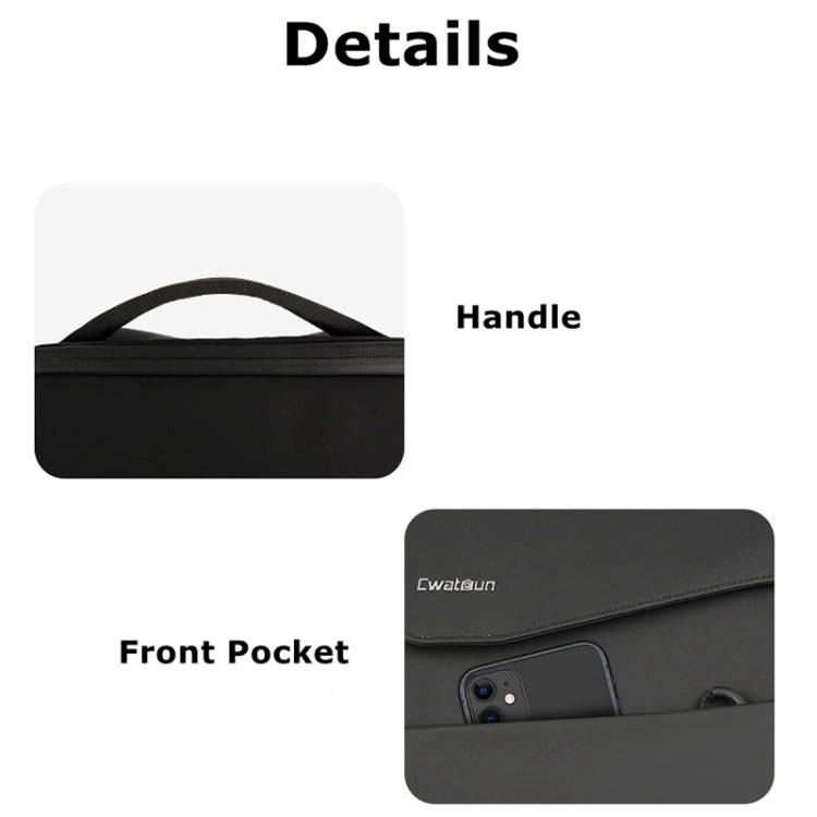 Cwatcun D89 Camera Backpack Waterproof Leather Film 15.6 Laptop Sleeve Bag, Size:43.5 x 33 x 22.5...