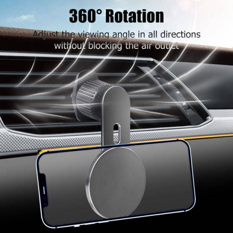 360 Degree Rotating Car Air Outlet Magnetic Phone Holder(Silver)