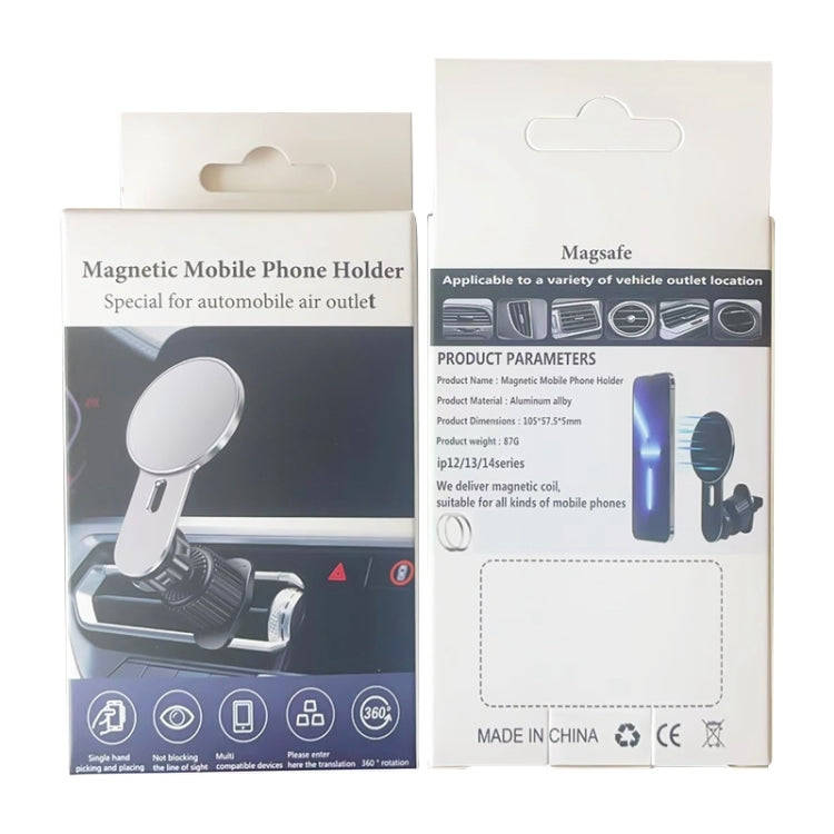 360 Degree Rotating Car Air Outlet Magnetic Phone Holder(Silver)