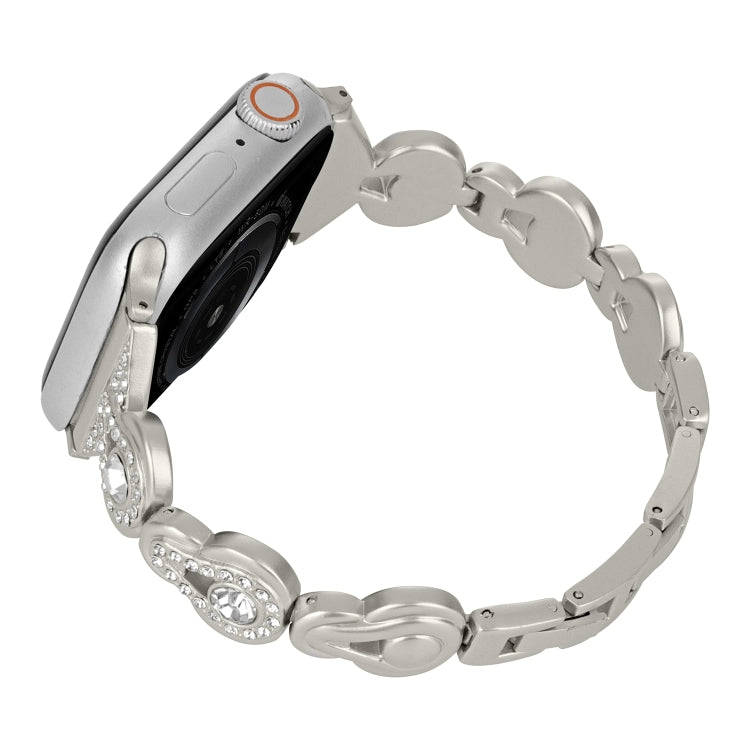 For Apple Watch Series 5 40mm Gourd Diamond Metal Watch Band(Starlight Color)