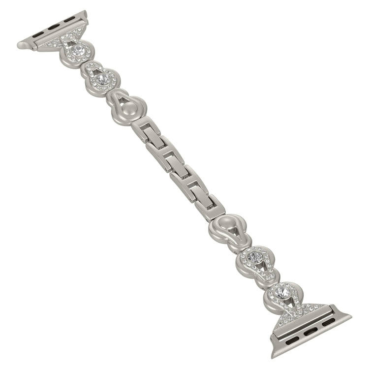 For Apple Watch Series 5 40mm Gourd Diamond Metal Watch Band(Starlight Color)