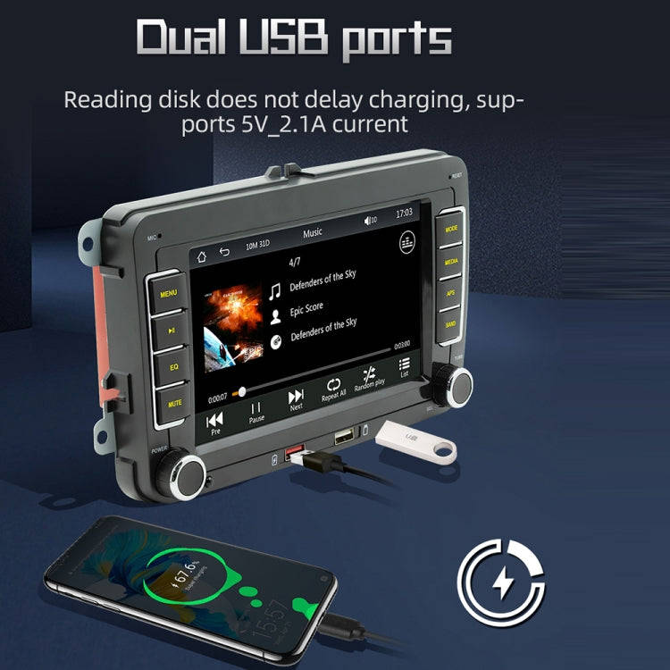 F9070 For Volkswagen 7 inch Portable Car MP5 Player Support CarPlay / Android Auto(Black)