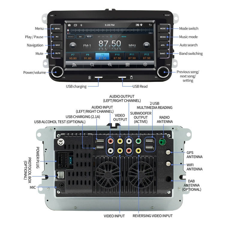 S9070 For Volkswagen 7 inch Portable Car MP5 Player Support CarPlay / Android Auto, Specification...