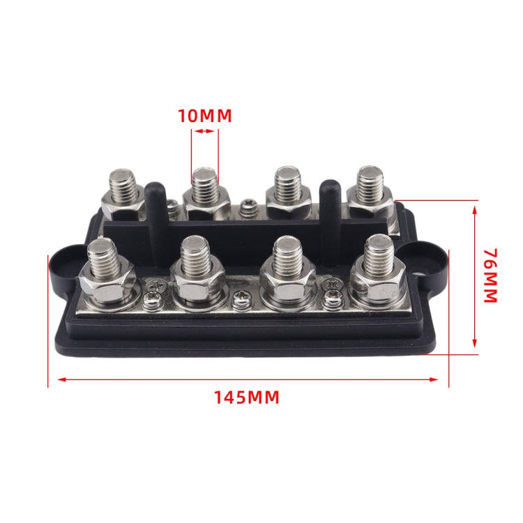CP-4063 Double Row M10 Power Distribution Block Terminal Studs with Terminals(Black)