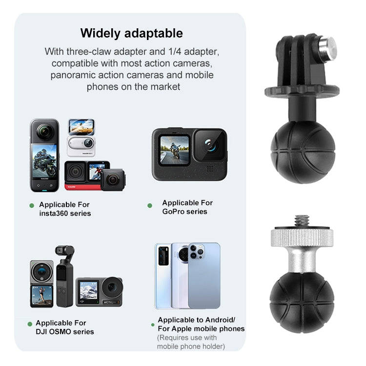 RUIGPRO Crab Clamp Action Camera Bracket Dual-Head Crab x 2 with Selfie Stick