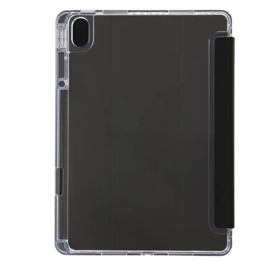 For Huawei MatePad 11.5 / Air 11.5 Clear Acrylic 3-Fold Leather Tablet Case(Black)