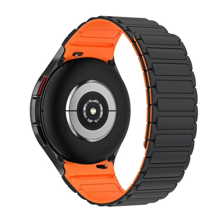 For Samsung Galaxy Watch 6 / 5 / 4 Magnetic Loop Silicone Watch Band(Black Orange)