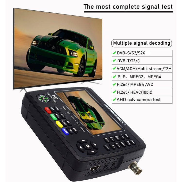iBRAVEBOX V10 Finder Pro+ 4.3 inch Display Digital Satellite Meter Signal Finder, Support DVB-S/S...