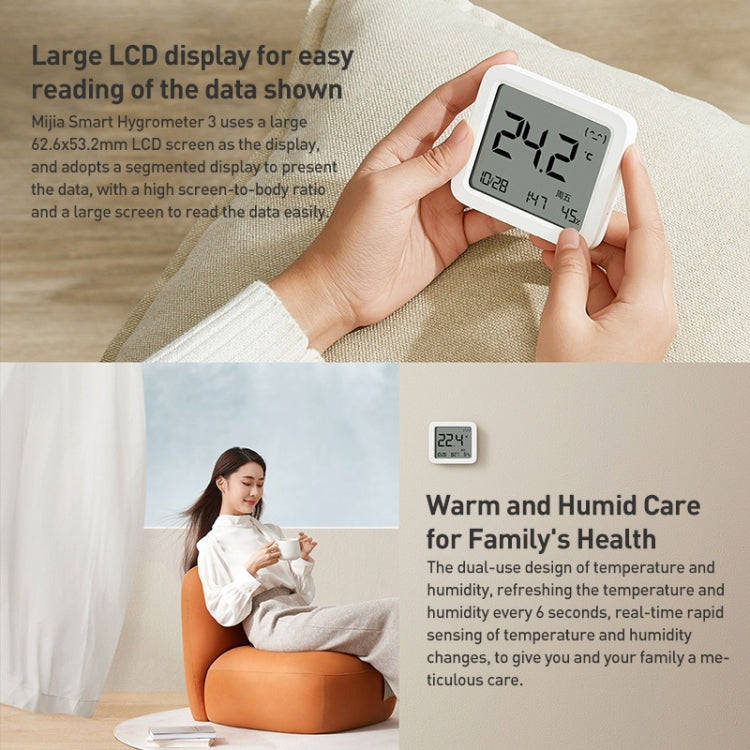 Original Xiaomi Mijia Smart Bluetooth Digital Thermometer Hygrometer 3(White)