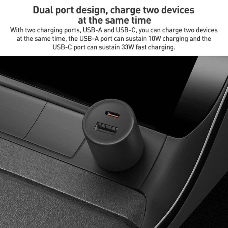 Original Xiaomi 43W Dual Ports USB + USB-C / Type-C Car Charger 1A1C(Black)