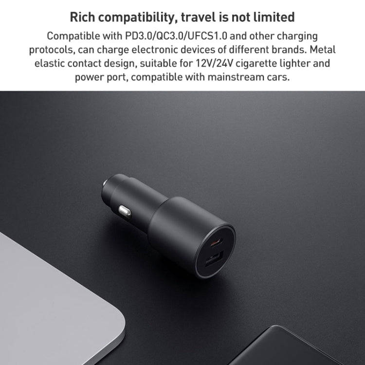 Original Xiaomi 43W Dual Ports USB + USB-C / Type-C Car Charger 1A1C(Black)