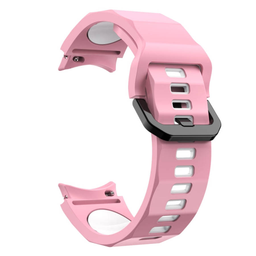 For Samsung Galaxy Watch 6 Wave Texture Two Color Silicone Watch Band(Pink White)