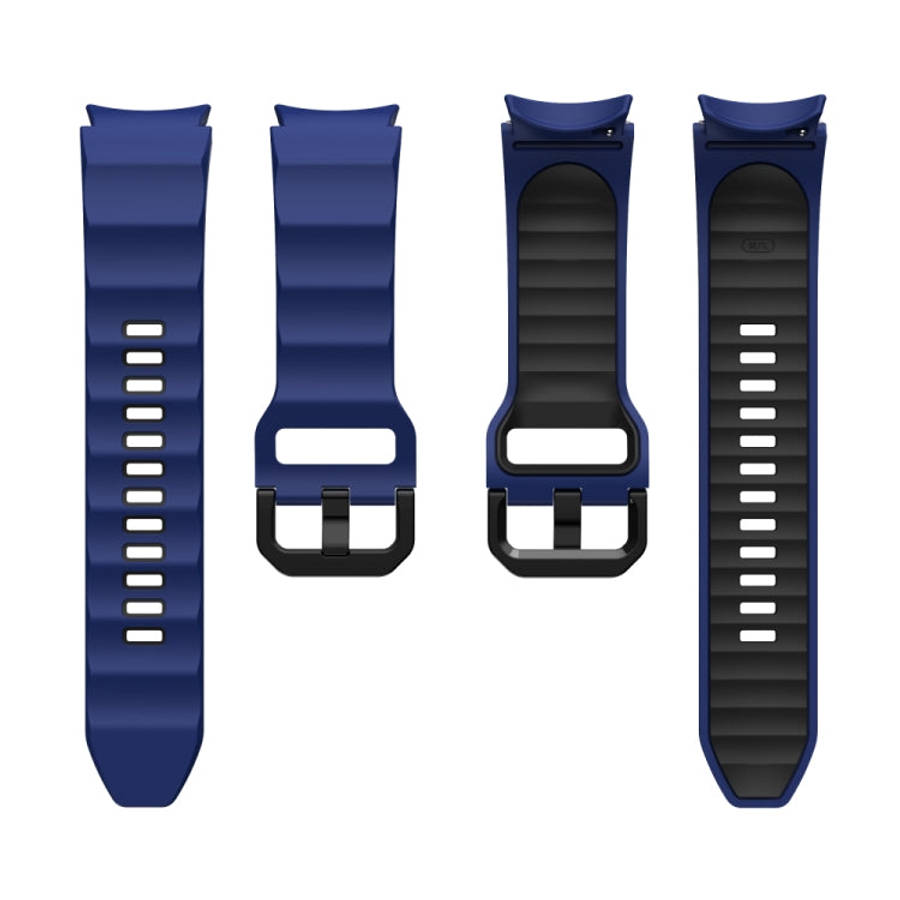 For Samsung Galaxy Watch 6 Wave Texture Two Color Silicone Watch Band(Blue Black)