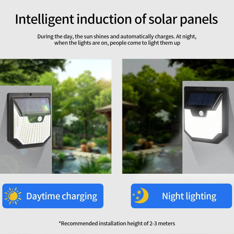 6pcs XY0159 159 LEDs Outdoor Solar Human Body Sensor Courtyard Wall Light