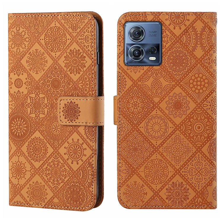 For Motorola Moto S30 Pro Ethnic Style Embossed Pattern Leather Phone Case(Brown)