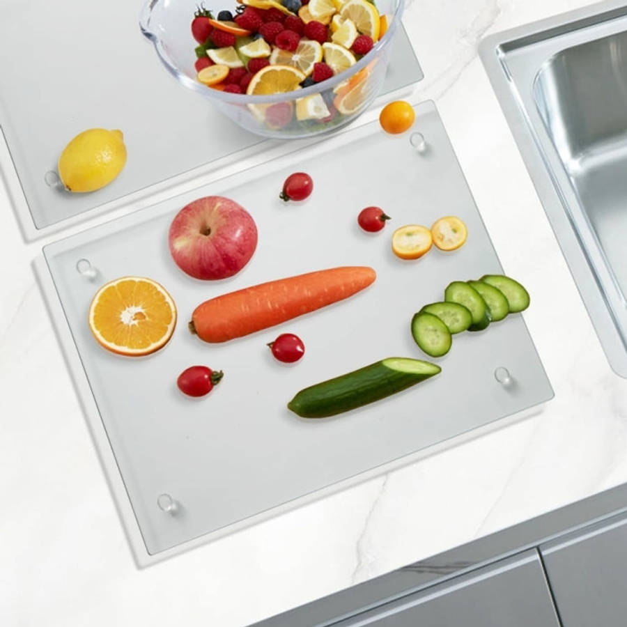 YX078 2pcs / Set Transparent Acrylic Non Slip Cutting Board