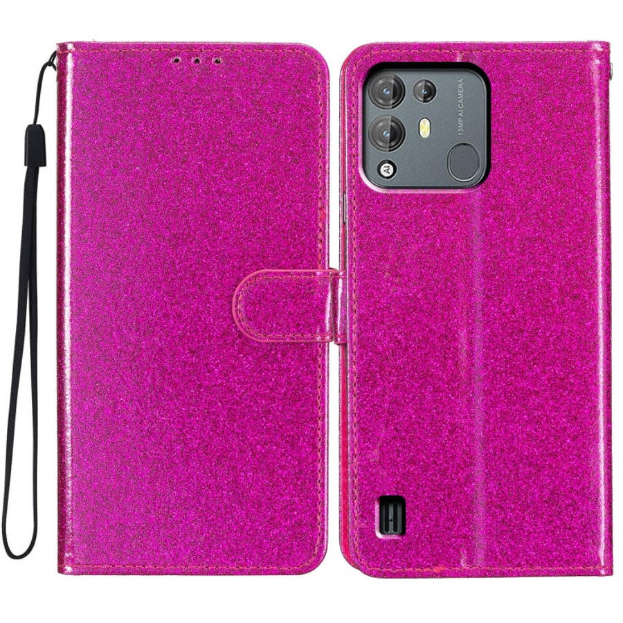 For Blackview A55 Pro Glitter Powder Flip Leather Phone Case(Rose Red)