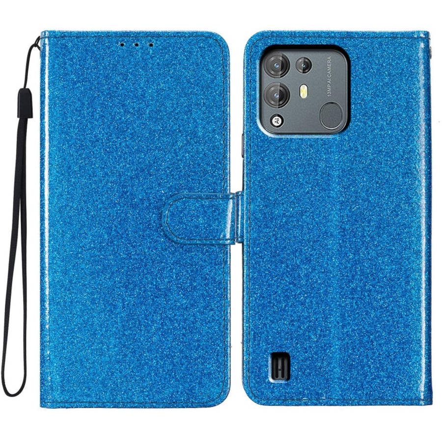 For Blackview A55 Pro Glitter Powder Flip Leather Phone Case(Blue)