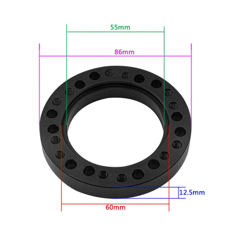 Universal Car Steering Wheel HUB Boss PCD Adapter Kit(Black)