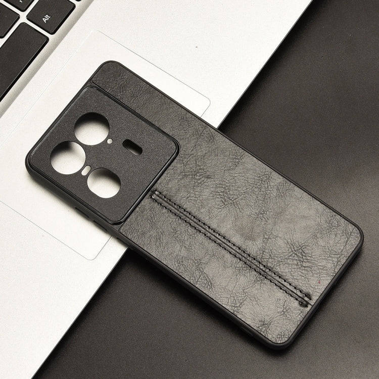 For Motorola Edge 50 Ultra / X50 Ultra Cow Pattern Sewing Back Cover Phone Case(Black)
