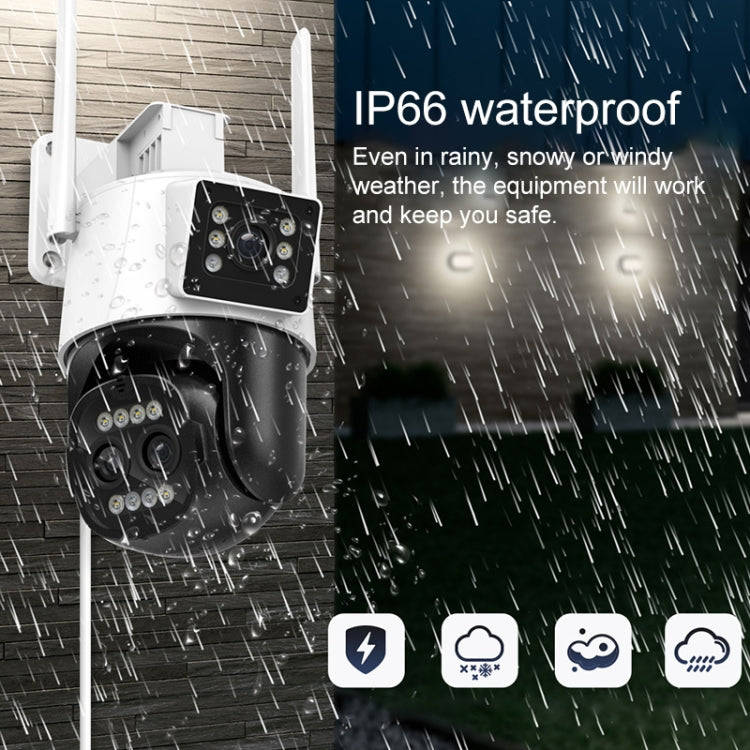 QX103 Humanoid Recognition AI Alarm WiFi Dome Triple IP Camera(UK Plug)