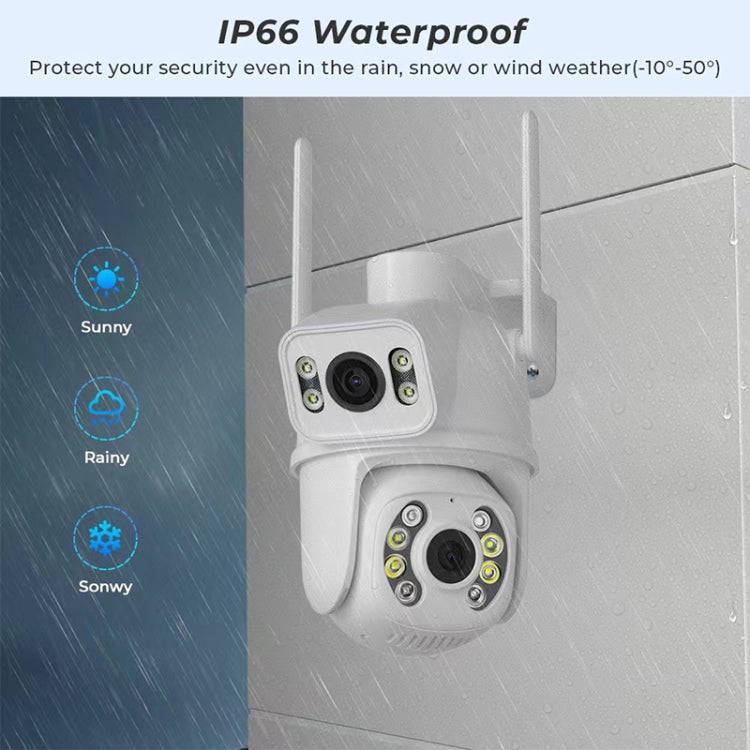 QX95 6MP WiFi Dual Camera Supports Two-way Voice Intercom & AI Recognition(US Plug)