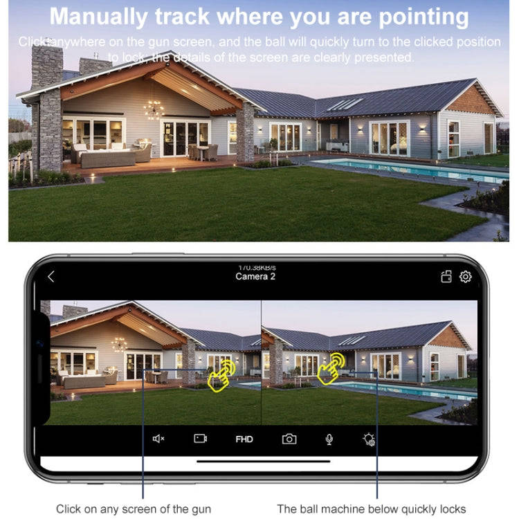 QX102 3MP WiFi Triple Camera Supports Two-way Voice Intercom & Infrared Night Vision(US Plug)