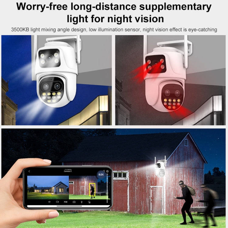 QX104 3MP WiFi Triple Camera Supports Human Face Recognition & AI Alarm(UK Plug)