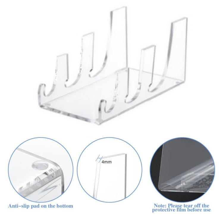 Single Pack Acrylic Transparent Plate Storage Rack Tableware Display Stand
