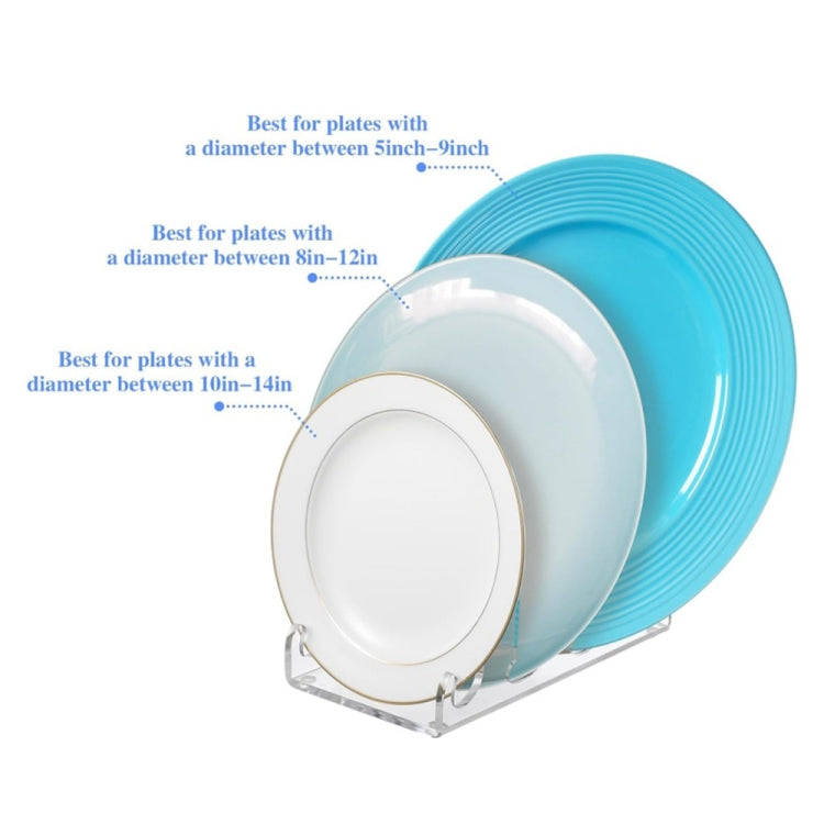 Single Pack Acrylic Transparent Plate Storage Rack Tableware Display Stand