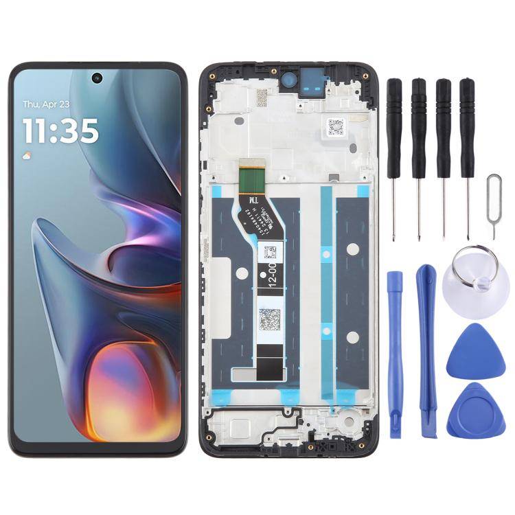 For Motorola Moto E15 OEM LCD Screen Digitizer Full Assembly with Frame