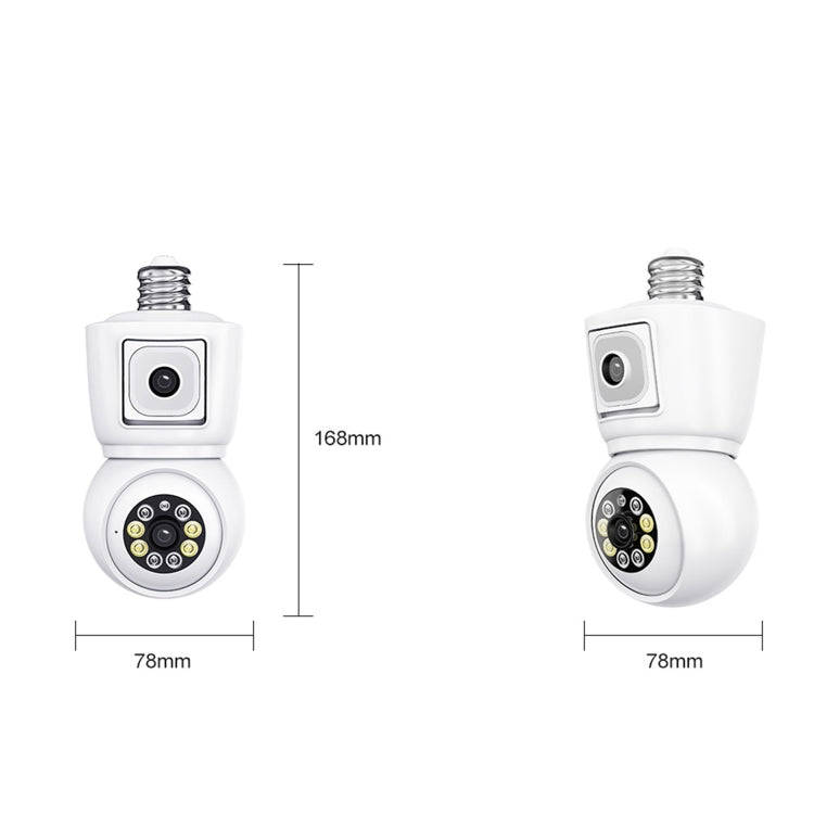 ESCAM QF202 E27 2x2MP Dual Lens Motion Detection Waterproof WiFi IP Two Way Audio Night Vision Ca...