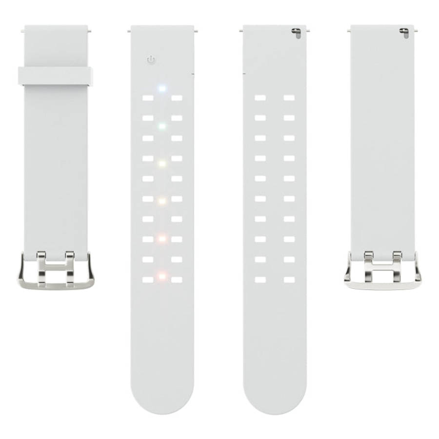 For Apple Watch Series 6 44mm Luminous Colorful Light Silicone Watch Band(Light Grey)