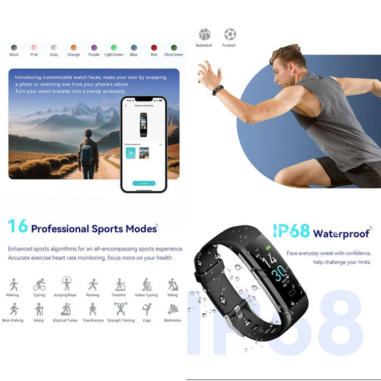 S5-4 Smart Bracelet IP68 Waterproof Heart Rate Sport Fitness Tracker Smart Watch(Orange)