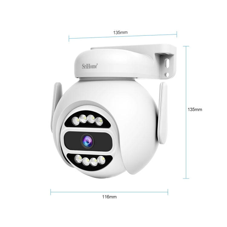 SriHome SH047 4MP IP66 Waterproof Motion Detection Night Vision WiFi HD Camera(AU Plug)