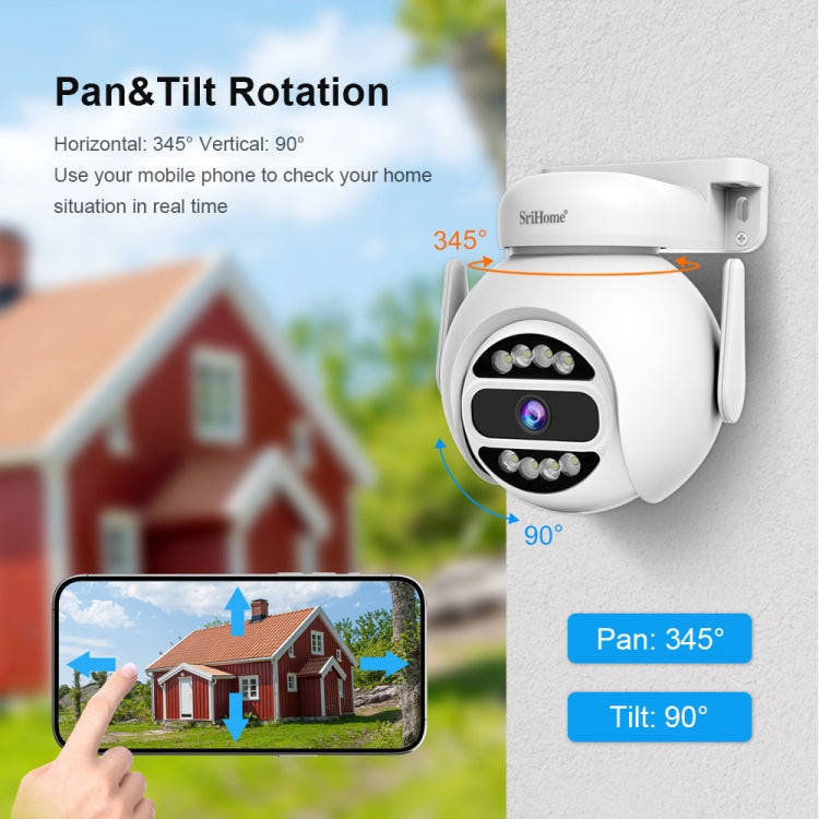 SriHome SH047 4MP IP66 Waterproof Motion Detection Night Vision WiFi HD Camera(AU Plug)