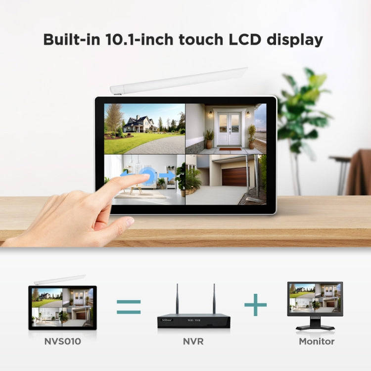 SriHome NVS010-IPC047 Ultra HD 4 Channel WiFi Network Video Recorder Set(US Plug)