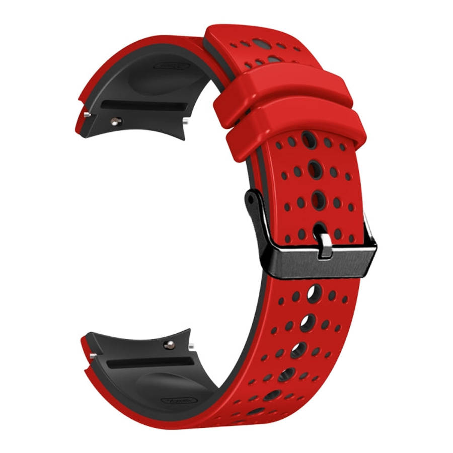 For Samsung Galaxy Watch 6 Two Color Silicone Watch Band(Red Black)