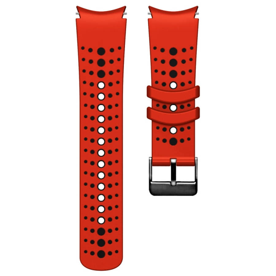 For Samsung Galaxy Watch 6 Two Color Silicone Watch Band(Red Black)