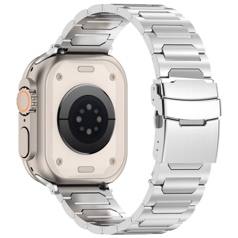 For Apple Watch Ultra 49mm I-Shaped Titanium Metal Watch Band(Mirror Silver)