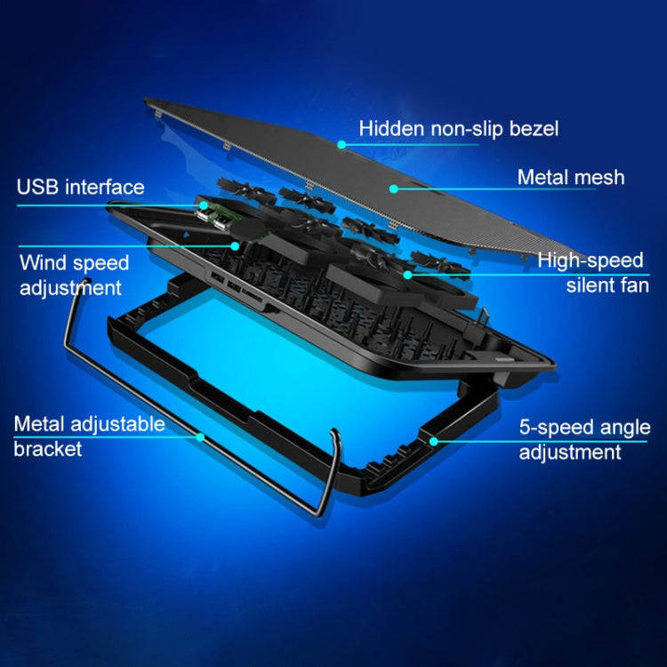 ICE COOREL Notebook Computer Base Speed Control Silent Six-fan Cooling Holder Cooling Rack, Style...