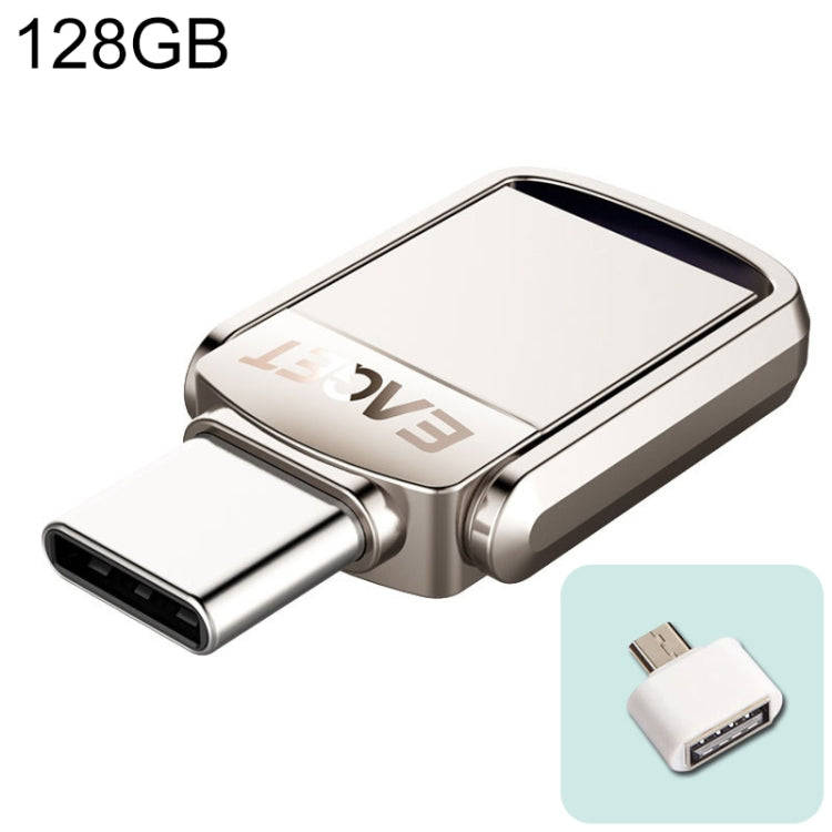 EAGET 128G USB 3.1 + Type-C / USB-C  Interface Metal Twister Flash U Disk, with Micro USB OTG Ada...