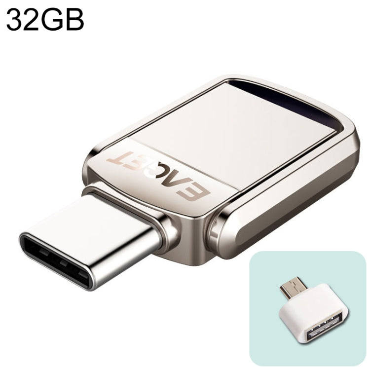 EAGET 32G USB 3.1 + Type-C / USB-C Interface Metal Twister Flash U Disk, with Micro USB OTG Adapter