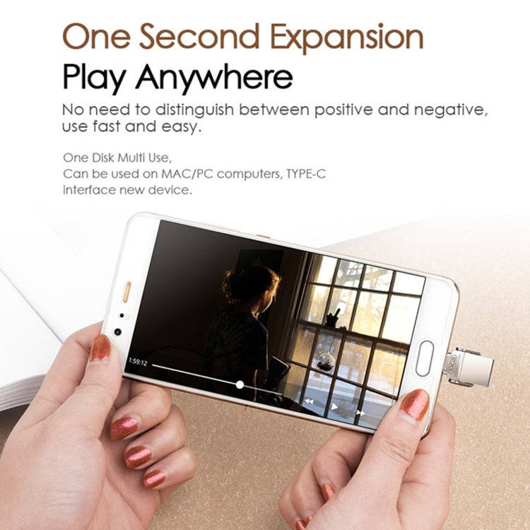 EAGET 64G USB 3.1 + USB-C Interface Metal Twister Flash U Disk, with Micro USB Adapter & Lanyard