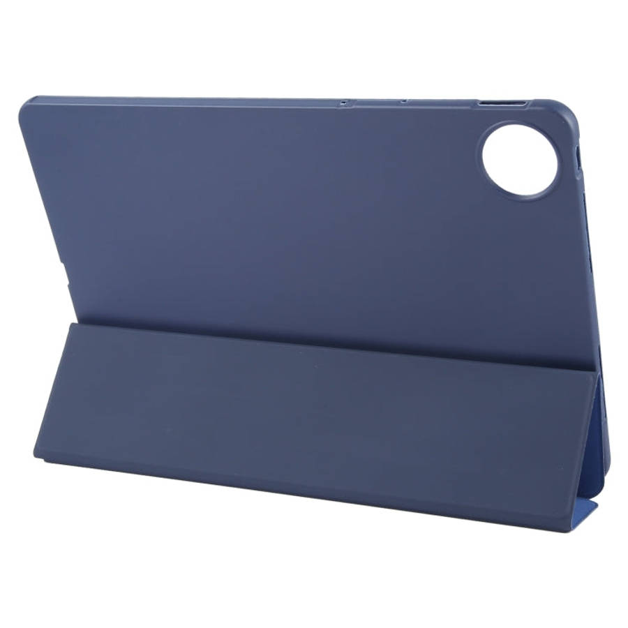 For Huawei MatePad Pro 13.2 Tri-fold Silicone Leather Tablet Case(Dark Blue)