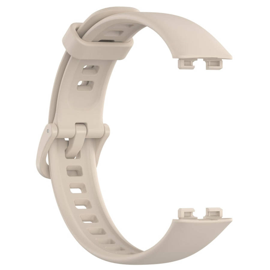 For Huawei Band 10 / 9 / 8 Solid Color Colorful Buckle Silicone Watch Band(Ivory White)