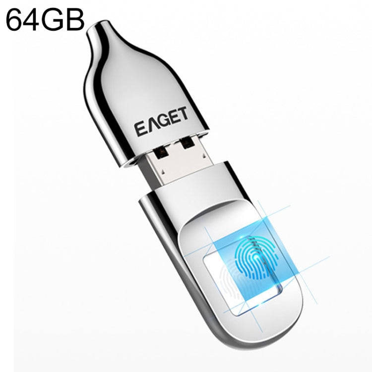 EAGET FU5 64G USB 2.0 Interface Metal Flash U Disk with Fingerprint Identification
